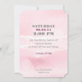 Invitation Dream Shore Beach Carnation mariage rose Invitatio (Dos)