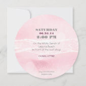 Invitation Dream Shore Beach Carnation mariage rose Invitatio (Dos)