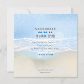Invitation Dream Shore Beach Très Bleu Mariage Invite (Dos)
