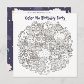 Invitation *~* Dream Time Personnalisable COULEUR MOI Anniver (Devant / Derrière)