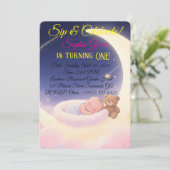 Invitation DreamBirthday Moon & Stars (Debout devant)