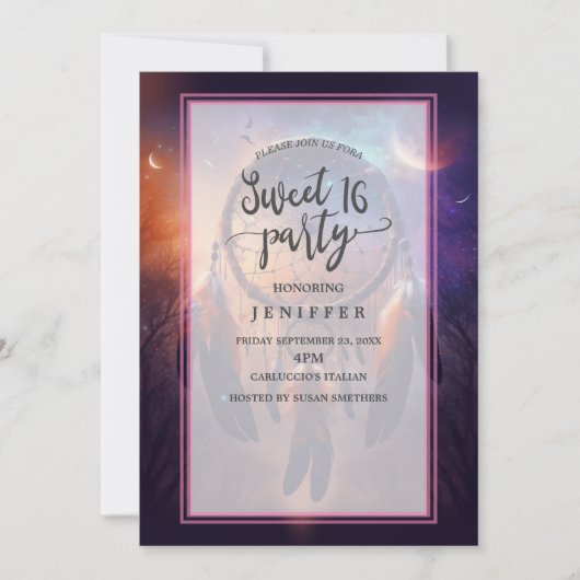 Invitation Dreamcatcher dans la forêt (Devant)