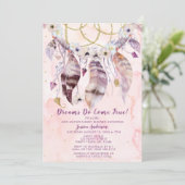 Invitation Dreamcatcher Dream Come True Girl Baby shower (Debout devant)