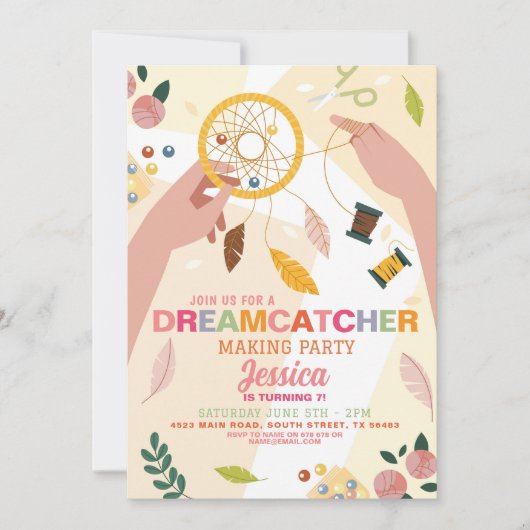 Invitation Dreamcatcher Fabriquant des Artisanats Perles Anni (Devant)