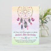 Invitation Dreamcatcher Fête de bois d'oeuvre Anniversaire (Debout devant)