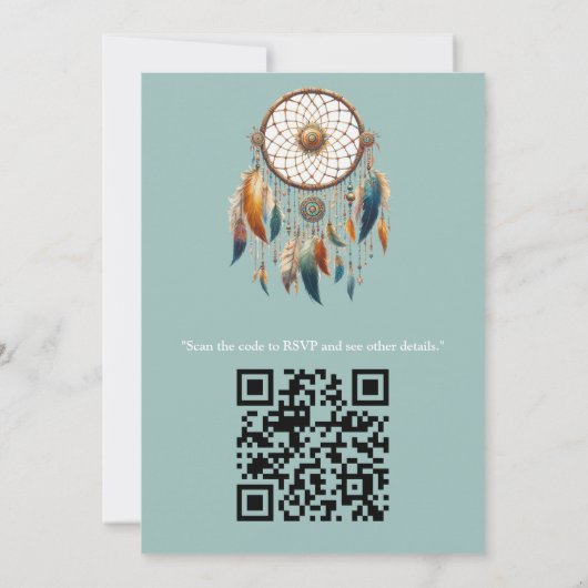 Invitation Dreamcatcher sur un thème bohème (Dos)