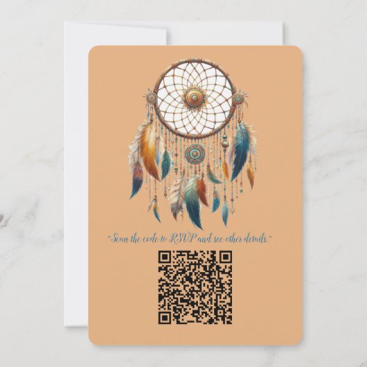 Invitation Dreamcatcher sur un thème bohème (Dos)