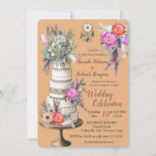 Invitation Dreamcatcher sur un thème bohème