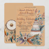 Invitation Dreamcaters dans un thème bohème (Devant / Derrière)