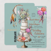 Invitation Dreamcaters dans un thème bohème (Devant / Derrière)