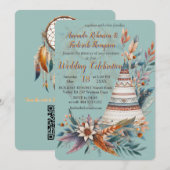 Invitation Dreamcaters dans un thème bohème (Devant / Derrière)