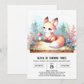 Invitation DreamCustom Fox Anniversaire numérique (Devant / Derrière)