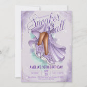 Invitation Dreamender Lavender Basket Ball Anniversaire Femin (Devant)
