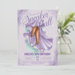 Invitation Dreamender Lavender Basket Ball Anniversaire Femin