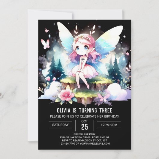 Invitation Dreamfred Design Fairy Anniversaire (Devant)