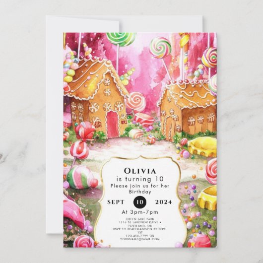 Invitation Dreamfun Candyland Anniversaire (Devant)