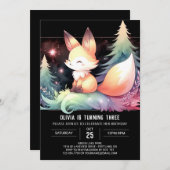Invitation Dreamfun Fox Anniversaire numérique (Devant / Derrière)