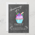 Invitation Dreaming of a Sweet Christmas !<br><div class="desc">Le Handpainted watercolor on chalkboard,  Christmas cake for the sweetest season of the year.</div>