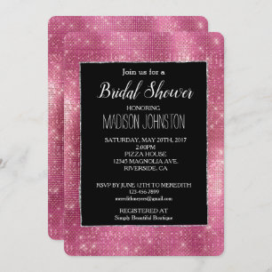 Invitation Dreamink Black Glitzy Silver Sparkle