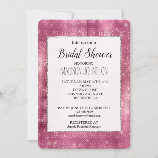 Invitation Dreamink Glitzy Silver Sparkle (Devant)