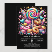 Invitation Dreammignon Candyland Digital Anniversaire (Devant / Derrière)