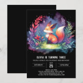 Invitation Dreamminimaliste Fox Anniversaire numérique (Devant / Derrière)