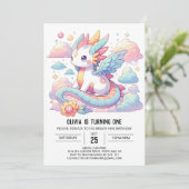 Invitation Dreammö Cute Dragon 1er anniversaire (Debout devant)