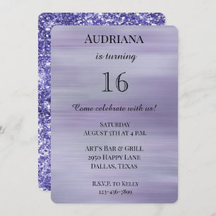 Invitation Dreample Violet Lavender Parties scintillant Glam