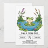 Invitation Dreamsical Whimsical Frog Digital Anniversaire (Devant / Derrière)