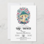 Invitation Dreamsical Whimsical Mushroom Baby shower (Devant)