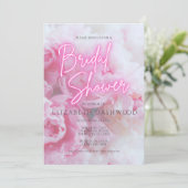 Invitation Dreamtic Romantic Peonies Floral Fête des mariées (Debout devant)