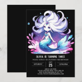Invitation Dreamwater Mermaid Birthday (Devant / Derrière)
