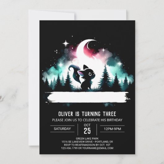 Invitation Dreamy adorable Chat Anniversaire (Devant)