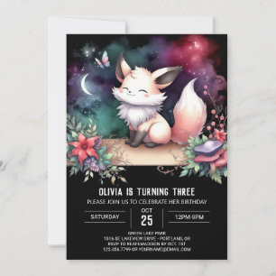 Invitation Dreamy Adorable Fox Anniversaire numérique