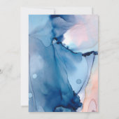 Invitation *~* Dreamy Aquarelle Blues Rose tendance Moderne (Dos)