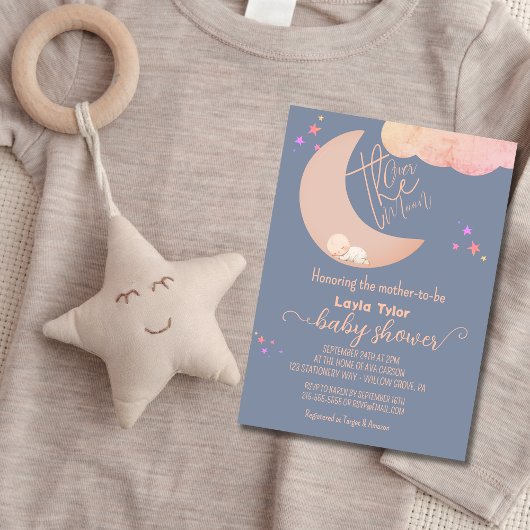 Invitation Dreamy Baby Over the Moon Baby shower