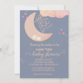 Invitation Dreamy Baby Over the Moon Baby shower (Devant)