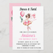 Invitation Dreamy Ballerina in Flight : Danse & Twirl Anniver (Devant / Derrière)