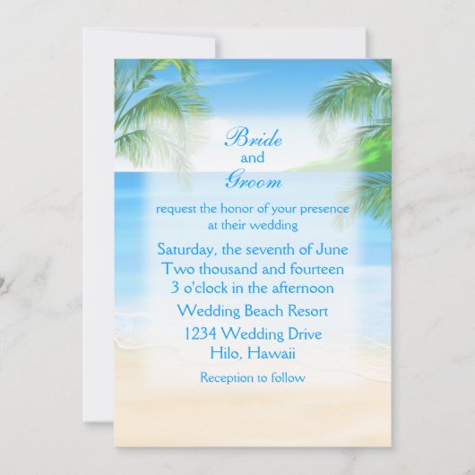 Invitation Dreamy Beach Wedding (Devant)
