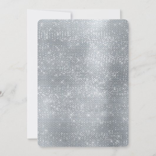 Invitation Dreamy Black Glitzy Silver Sparkle (Dos)