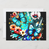 Invitation Dreamy Blue Butterfly Garden Baby shower garçon (Dos)