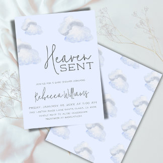 Invitation Dreamy Blue Heaven envoyé Sky Theme Boy Baby showe