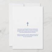 Invitation Dreamy Blue Shades Floral Frame Arch Baptisme (Dos)