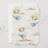 Invitation Dreamy Blue Whale and Balloons Boy Baby Shower (Dos)