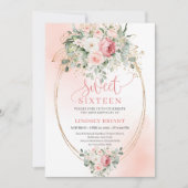 Invitation Dreamy Blush Rose Gold Sweet 16 Birthday Invite (Devant)