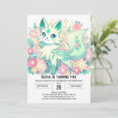 Invitation Dreamy Boho Fox Digital Birthday (Debout devant)