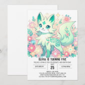 Invitation Dreamy Boho Fox Digital Birthday (Devant / Derrière)
