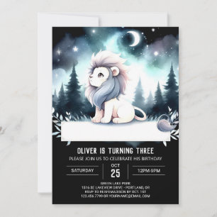 Invitation Dreamy Boho Lion Anniversaire