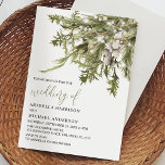 Invitation Dreamy Boho Watercolor Mariage hivernal<br><div class="desc">Un design d'aquarelle de saumon boho,  avec un agencement de feuillage d'hiver vert et blanc,  des lampes à cordes et un modèle moderne faire-part de mariage. Vous pouvez modifier les styles de polices et les couleurs de texte en cliquant sur le lien personnaliser après la personnalisation.</div>