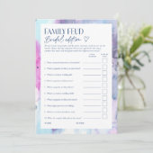 Invitation Dreamy Bridal Feud Trivia Shower Game Card (Debout devant)